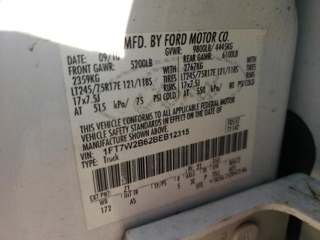 Photo 10 from auction – 2011 FORD F250 SUPER with VIN 1FT7W2B62BEB12315