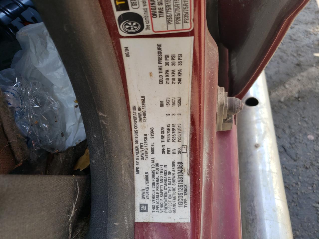 Photo 10 from auction – 2005 CHEVROLET COLORADO with VIN 1GCDS136158104068