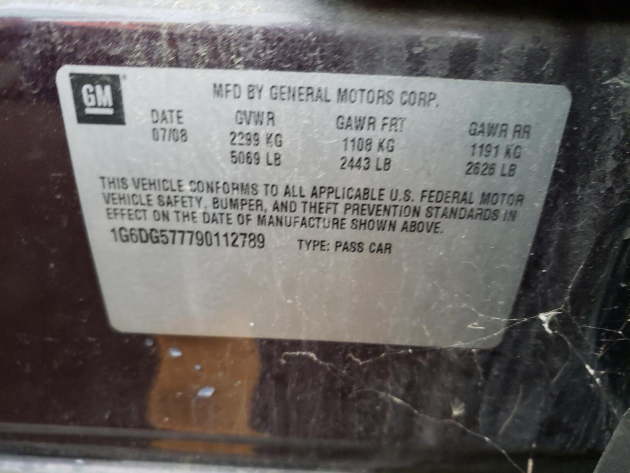Photo 10 from auction – 2009 CADILLAC CTS with VIN 1G6DG577790112789