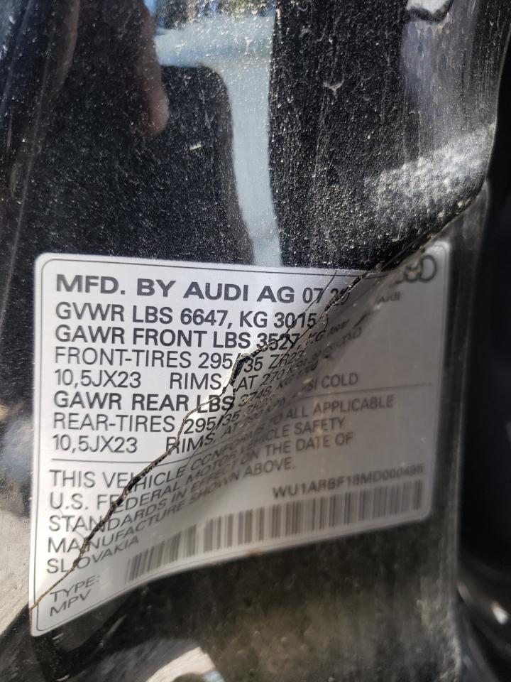Photo 10 from auction – 2021 AUDI RS Q8 with VIN WU1ARBF18MD000495