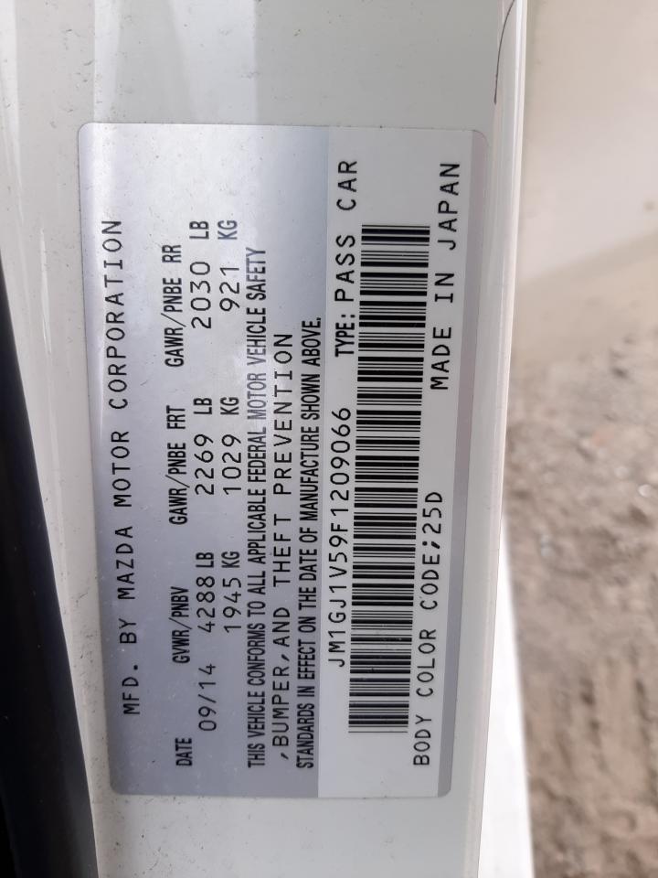 Photo 10 from auction – 2015 MAZDA 6 TOURING with VIN JM1GJ1V59F1209066