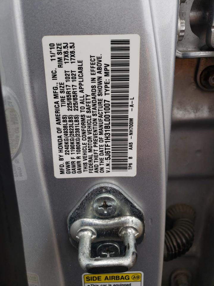 Photo 10 from auction – 2011 HONDA ACCORD CRO with VIN 5J6TF1H31BL001007