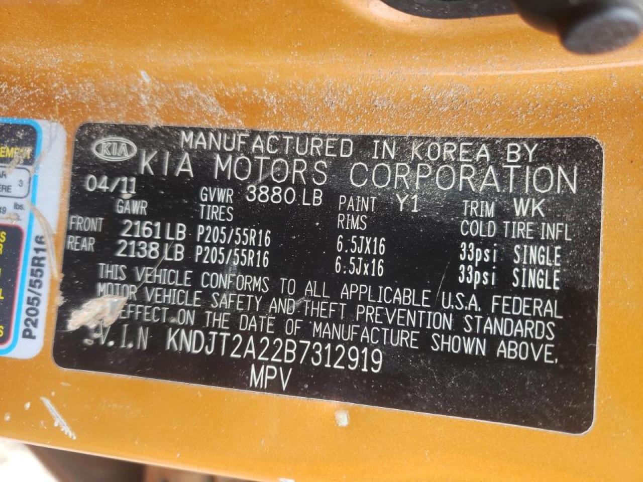 Снимка 10 от търг – 2011 KIA SOUL + с VIN KNDJT2A22B7312919