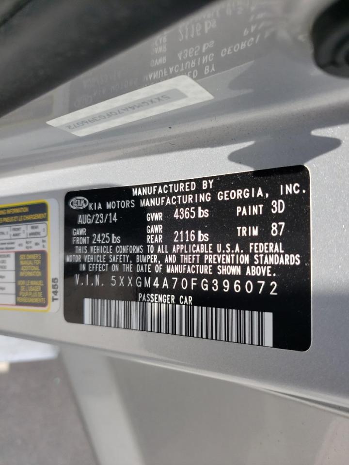 Photo 10 from auction – 2015 KIA OPTIMA LX with VIN 5XXGM4A70FG396072