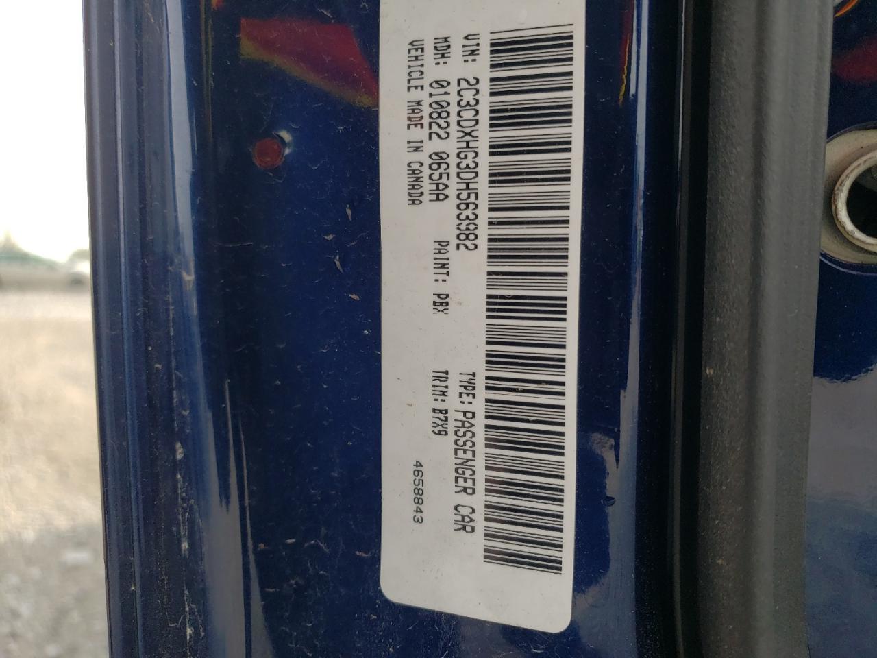 Photo 10 from auction – 2013 DODGE CHARGER SX with VIN 2C3CDXHG3DH563982