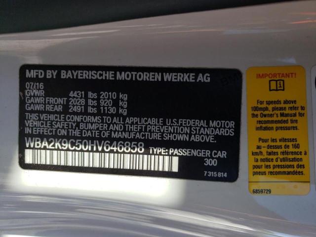 Photo 10 from auction – 2017 BMW 230I with VIN WBA2K9C50HV646858