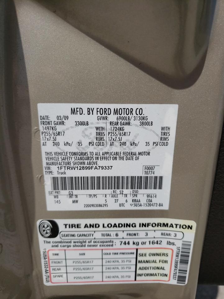 Photo 10 from auction – 2009 FORD F150 SUPER with VIN 1FTRW12899FA79337