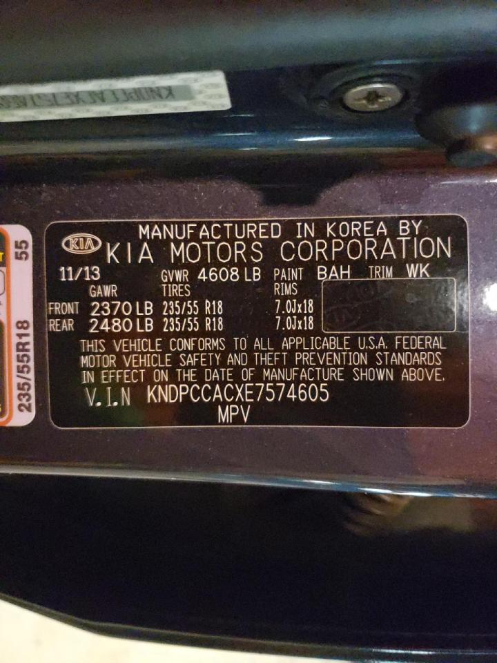 Photo 10 from auction – 2014 KIA SPORTAGE E with VIN KNDPCCACXE7574605