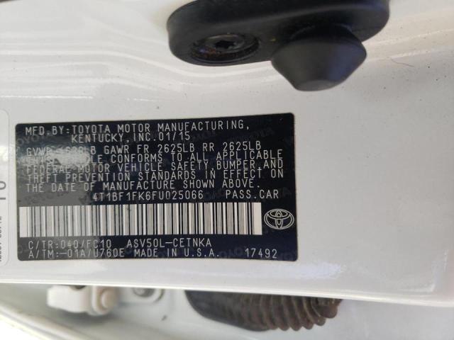 Photo 10 from auction – 2015 TOYOTA CAMRY LE with VIN 4T1BF1FK6FU025066