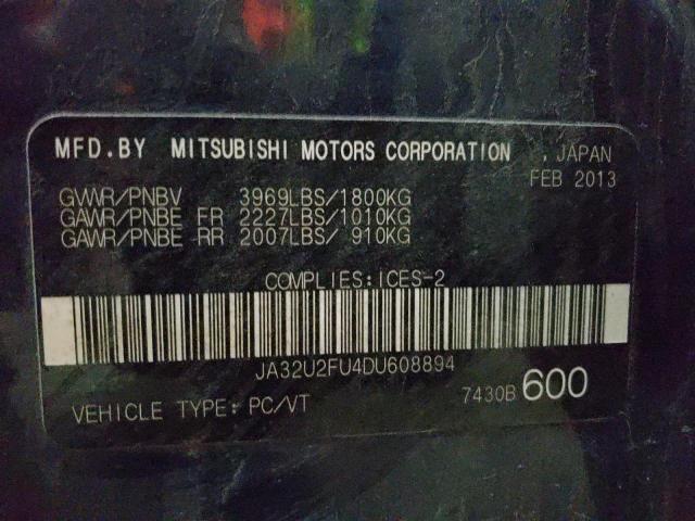 Photo 10 from auction – 2013 MITSUBISHI LANCER ES/ with VIN JA32U2FU4DU608894