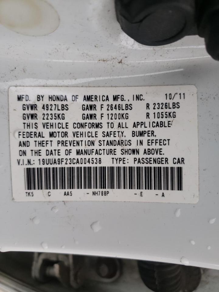 Photo 10 from auction – 2012 ACURA TL with VIN 19UUA9F23CA004538