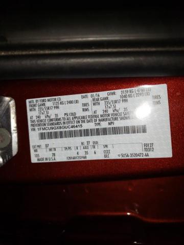 Photo 10 from auction – 2016 FORD ESCAPE SE with VIN 1FMCU9GX8GUC46415