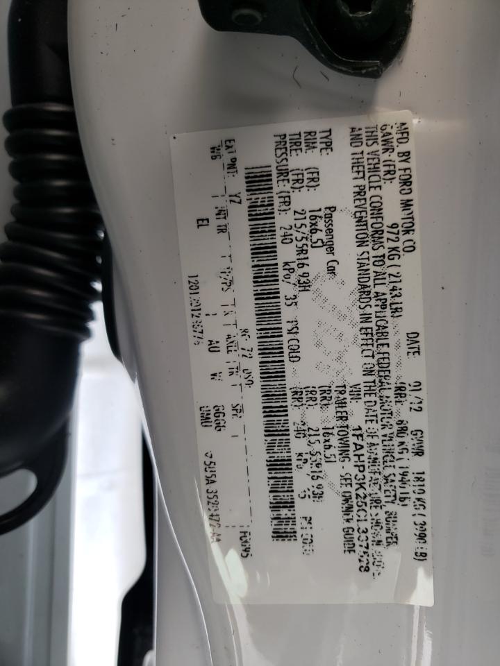 Photo 10 from auction – 2012 FORD FOCUS SE with VIN 1FAHP3K25CL337528