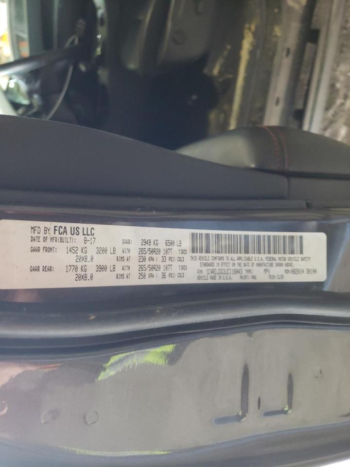 Photo 10 from auction – 2018 DODGE DURANGO GT with VIN 1C4RDJDG3JC116043