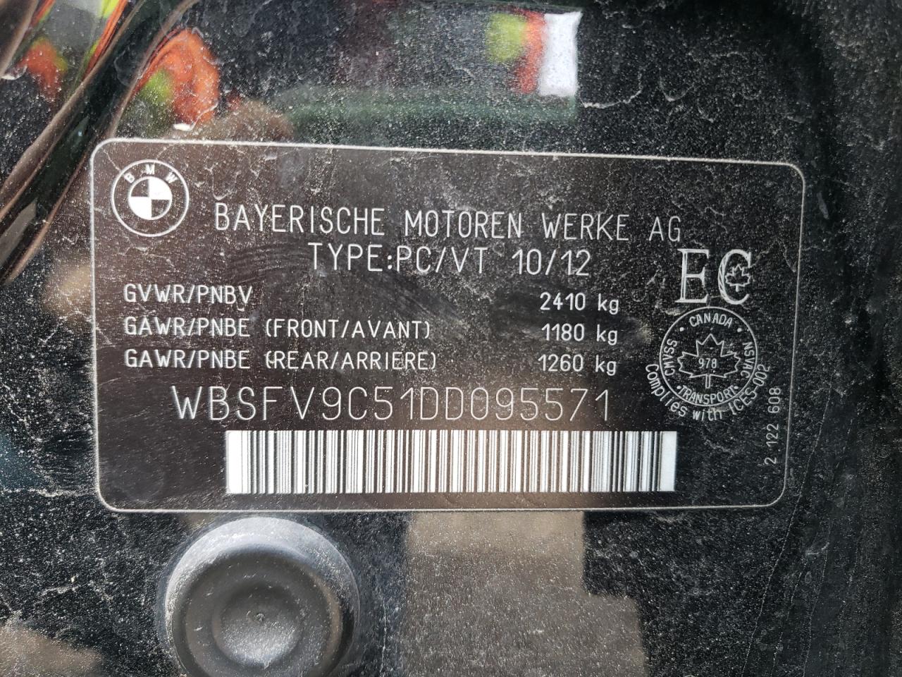 Photo 10 from auction – 2013 BMW M5 with VIN WBSFV9C51DD095571