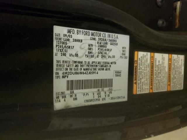 Photo 10 from auction – 2004 MERCURY MOUNTAINEE with VIN 4M2DU86W64ZJ05914