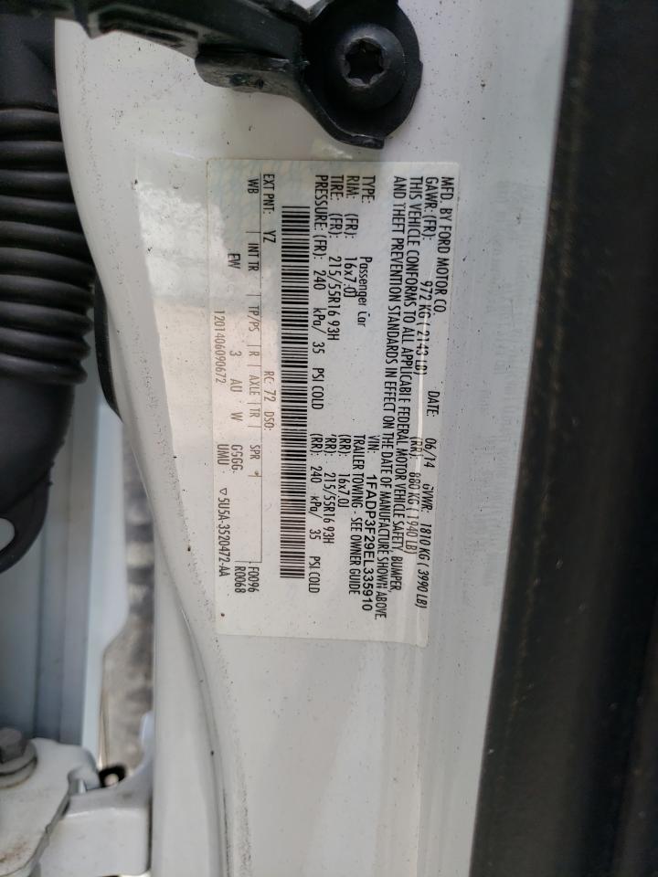 Photo 10 from auction – 2014 FORD FOCUS SE with VIN 1FADP3F29EL335910