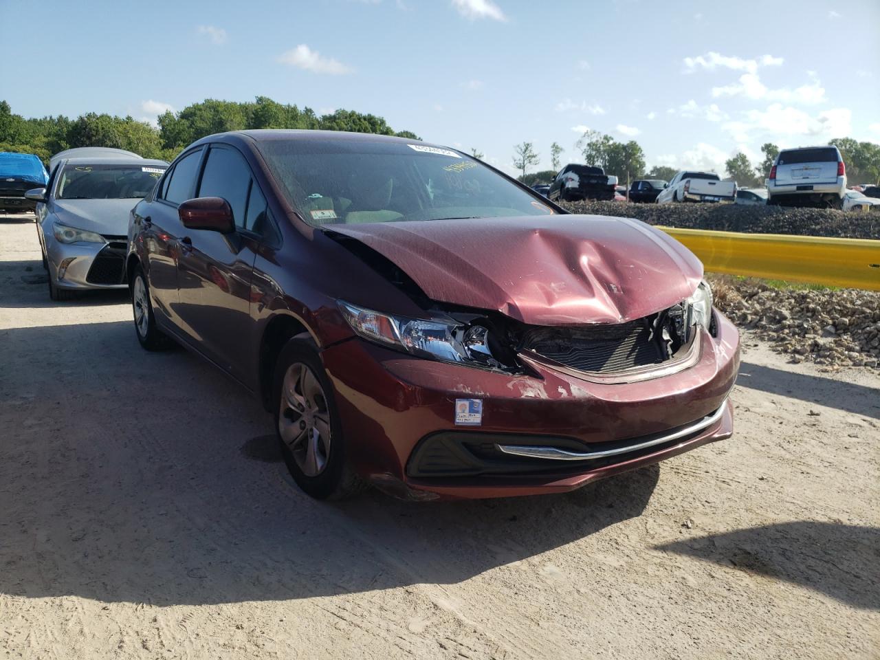 HONDA CIVIC LX 2014 with VIN 2HGFB2F5XEH542956 - Photo from auction