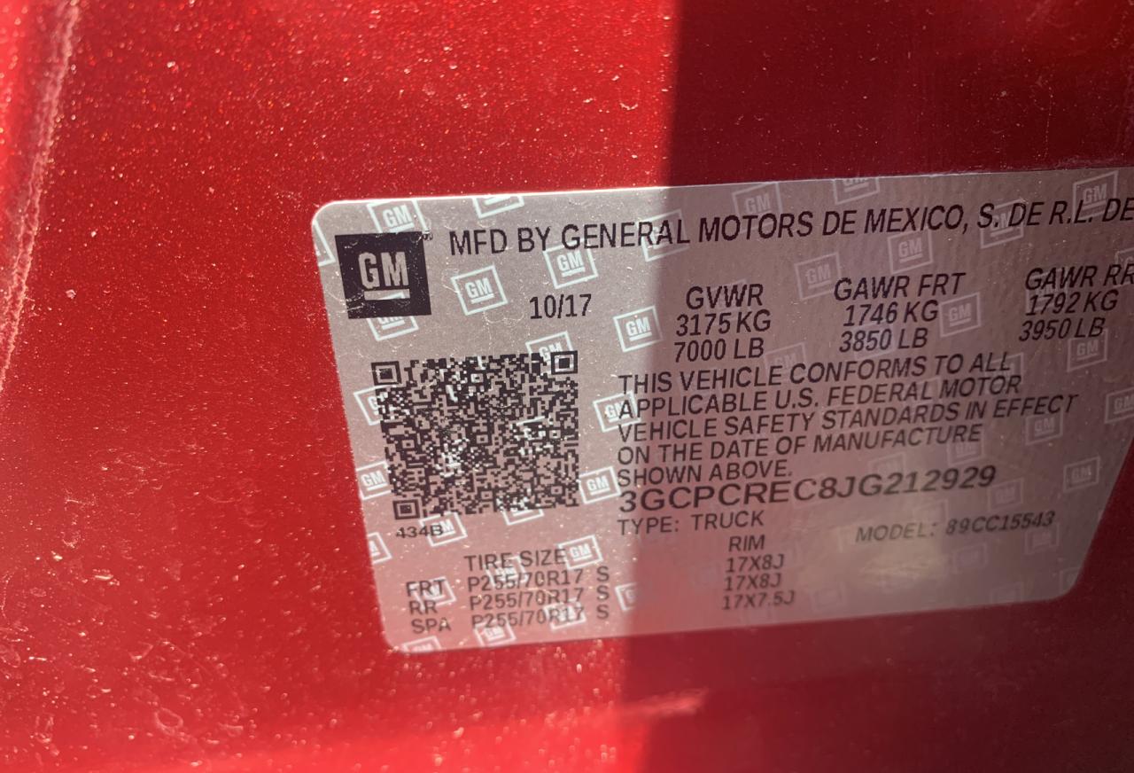 Photo 10 from auction – 2018 CHEVROLET SILVERADO with VIN 3GCPCREC8JG212929
