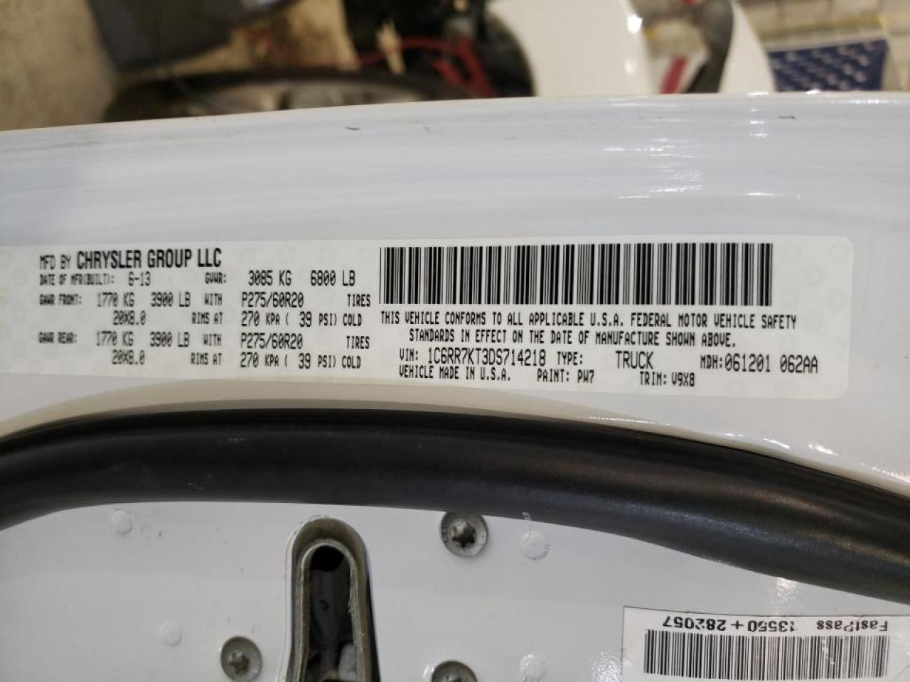 Photo 10 from auction – 2013 RAM 1500 ST with VIN 1C6RR7KT3DS714218