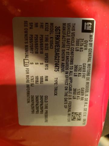 Photo 10 from auction – 2010 GMC SIERRA K15 with VIN 3GTRKWE35AG274475