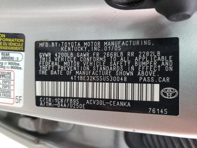 Photo 10 from auction – 2005 TOYOTA CAMRY LE with VIN 4T1BE32K55U530048