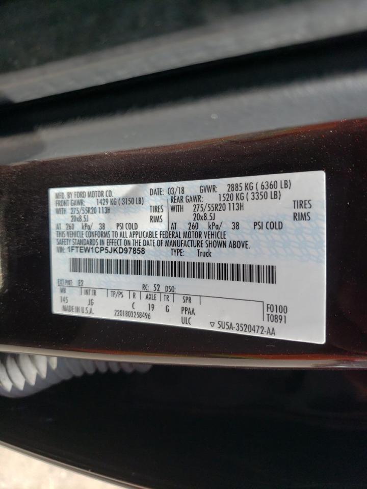 Photo 10 from auction – 2018 FORD F150 SUPER with VIN 1FTEW1CP5JKD97858