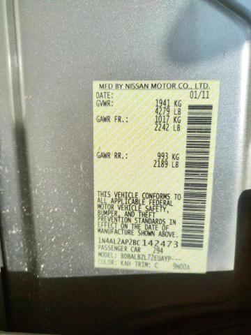 Photo 10 from auction – 2011 NISSAN ALTIMA BAS with VIN 1N4AL2AP2BC142473