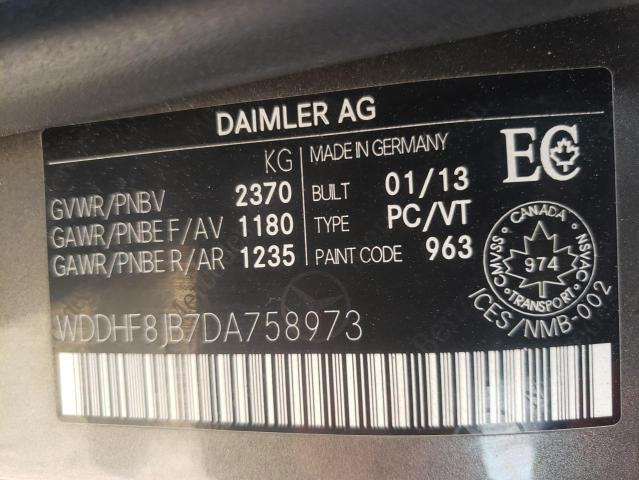 Photo 10 from auction – 2013 MERCEDES-BENZ E 350 4MAT with VIN WDDHF8JB7DA758973