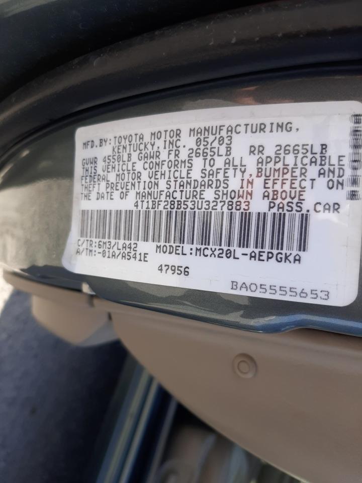 Photo 10 from auction – 2003 TOYOTA AVALON XL with VIN 4T1BF28B53U327883