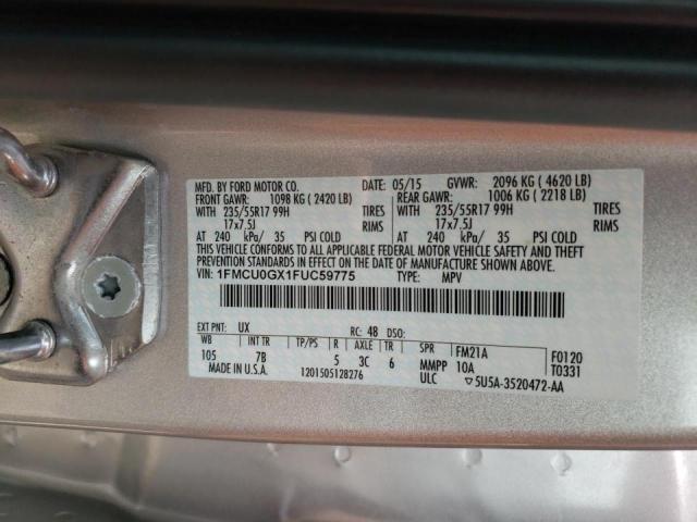 Photo 10 from auction – 2015 FORD ESCAPE SE with VIN 1FMCU0GX1FUC59775