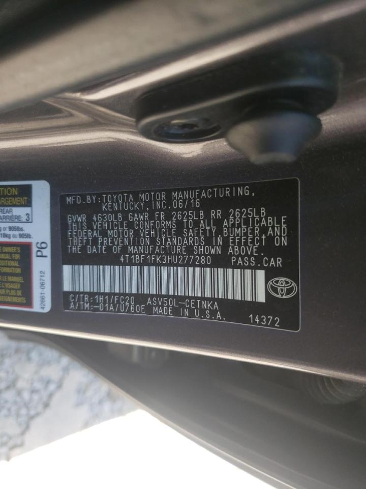 Photo 10 from auction – 2017 TOYOTA CAMRY LE with VIN 4T1BF1FK3HU277280
