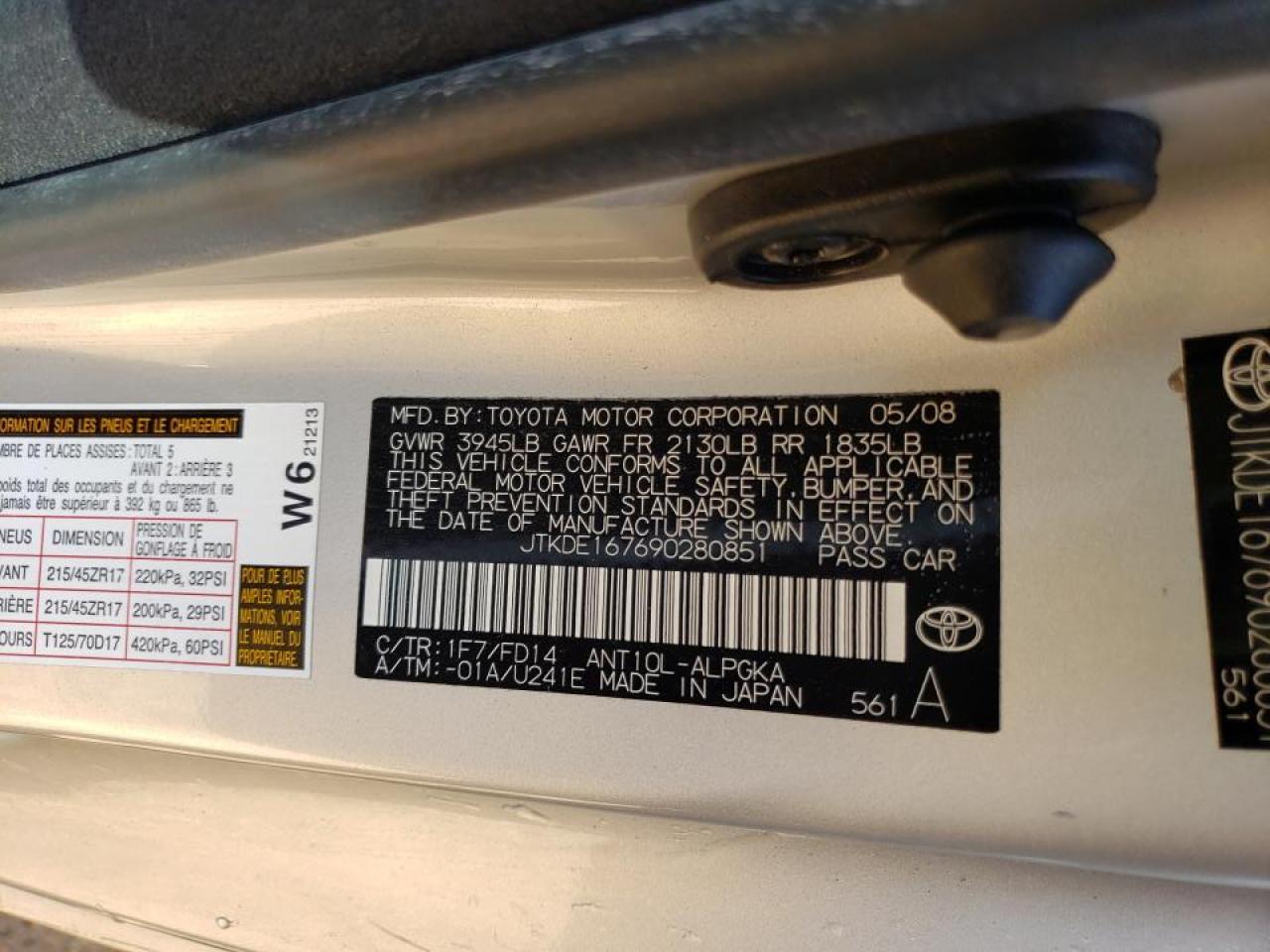 Photo 10 from auction – 2009 SCION TC with VIN JTKDE167690280851
