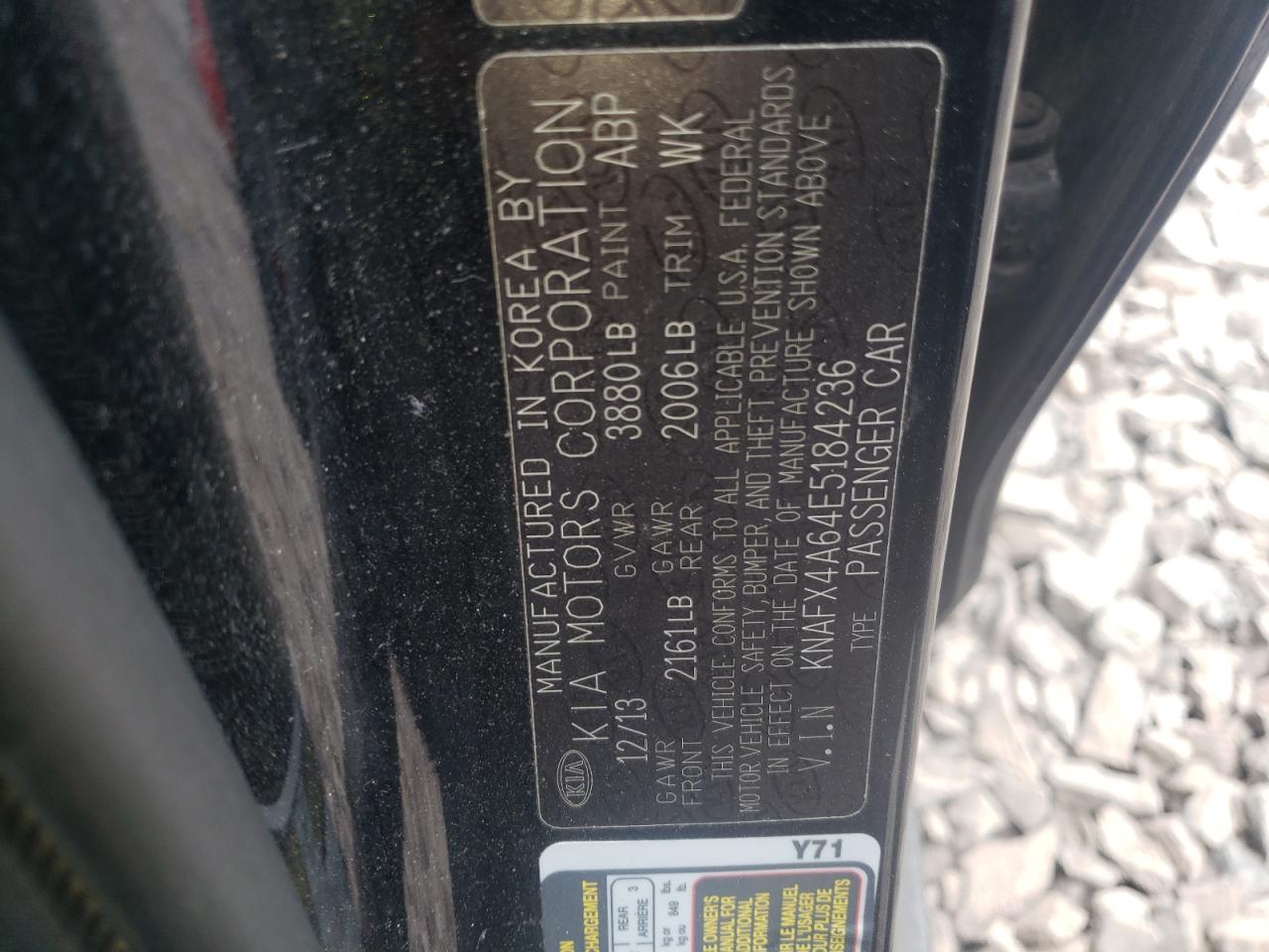 Photo 10 from auction – 2014 KIA FORTE LX with VIN KNAFX4A64E5184236