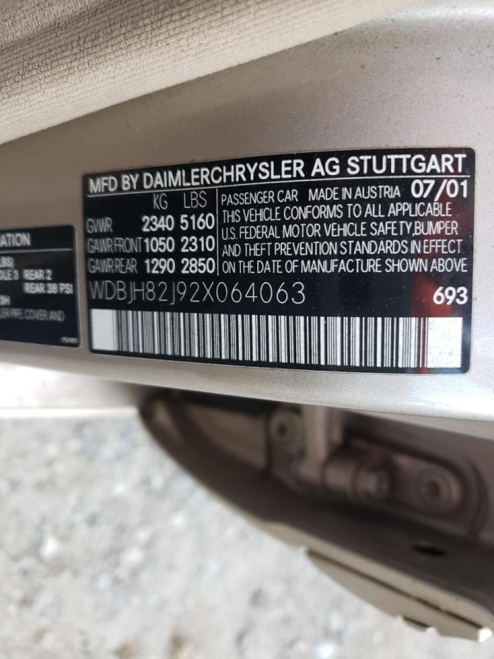 Photo 10 from auction – 2002 MERCEDES-BENZ E 320 4MAT with VIN WDBJH82J92X064063