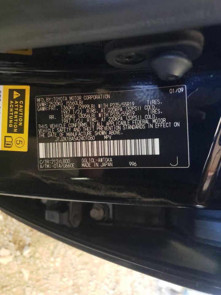 Photo 10 from auction – 2010 LEXUS RX 350 with VIN JTJZK1BA5A2401060