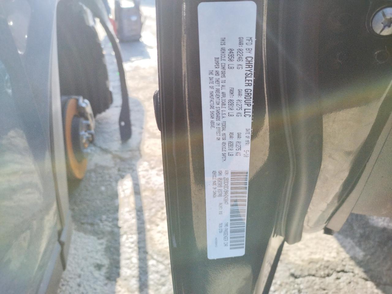 Photo 10 from auction – 2010 DODGE CHARGER SX with VIN 2B3CA3CV9AH243047