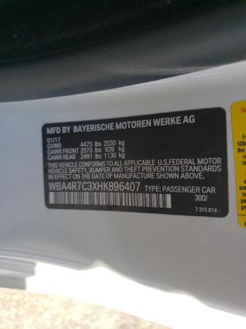 Photo 10 from auction – 2017 BMW 430I with VIN WBA4R7C3XHK896407