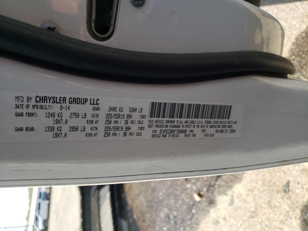 Photo 20 from auction – 2015 DODGE JOURNEY CR with VIN 3C4PDCGBXFT506068