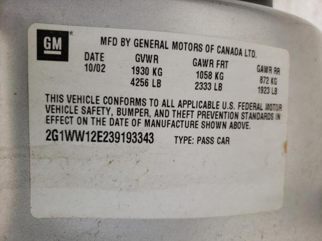 Photo 10 from auction – 2003 CHEVROLET MONTE CARL with VIN 2G1WW12E239193343