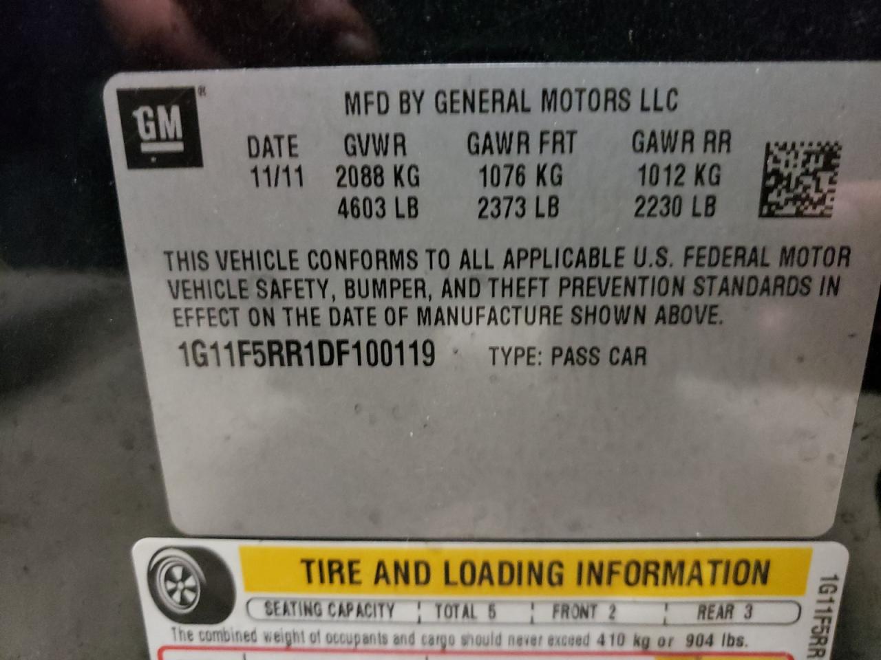 Photo 10 from auction – 2013 CHEVROLET MALIBU 2LT with VIN 1G11F5RR1DF100119