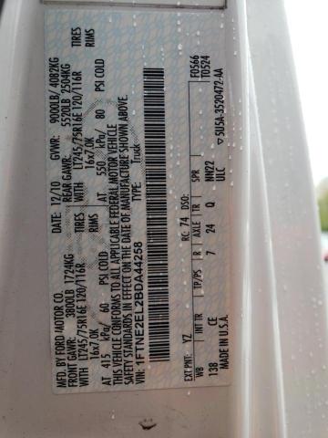 Photo 10 from auction – 2011 FORD ECONOLINE with VIN 1FTNE2EL2BDA44258