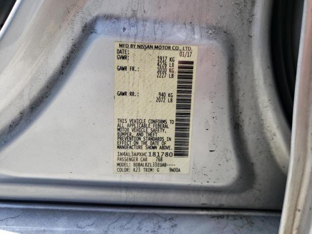 Photo 10 from auction – 2017 NISSAN ALTIMA 2.5 with VIN 1N4AL3APXHC181780