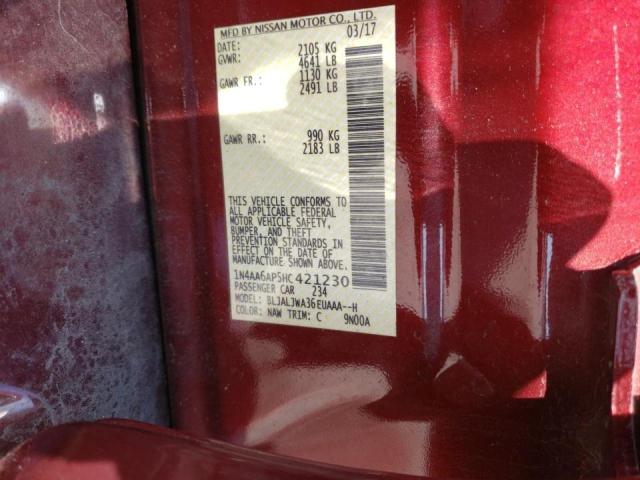 Photo 10 from auction – 2017 NISSAN MAXIMA 3.5 with VIN 1N4AA6AP5HC421230