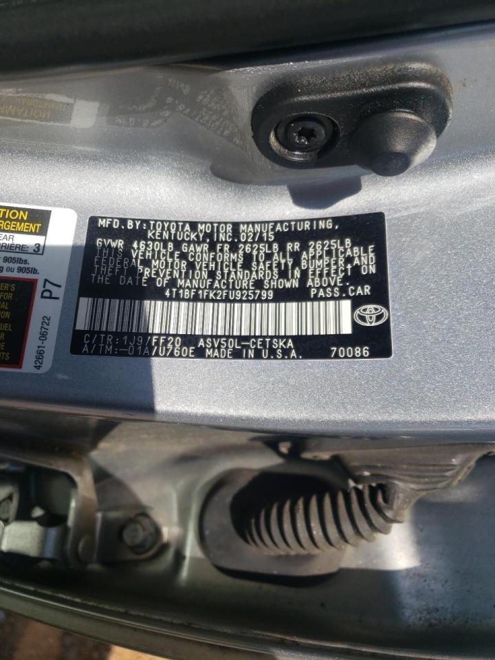 Photo 10 from auction – 2015 TOYOTA CAMRY LE with VIN 4T1BF1FK2FU925799