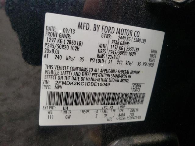 FORD EDGE LIMIT 2013 with VIN 2FMDK3KC1DBE10049 - Photo from auction