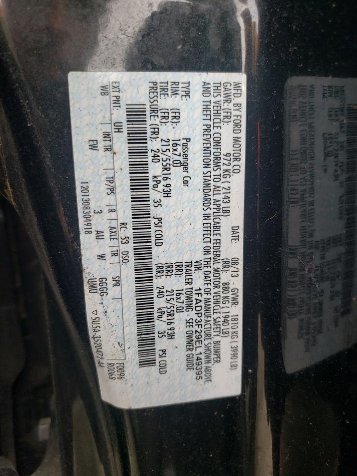 Photo 10 from auction – 2014 FORD FOCUS SE with VIN 1FADP3F29EL149395