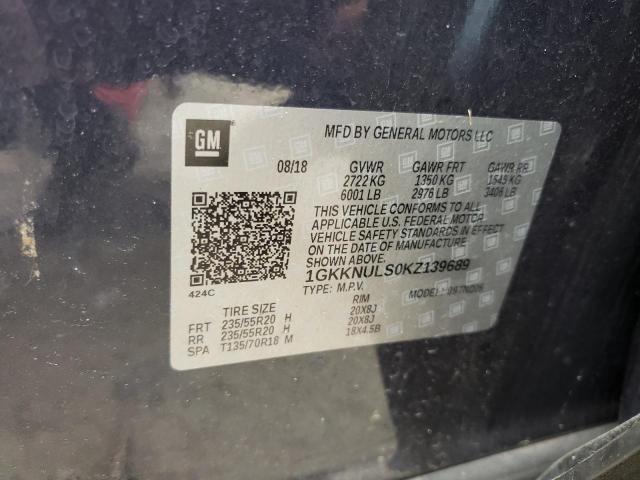 Photo 10 from auction – 2019 GMC ACADIA SLT with VIN 1GKKNULS0KZ139689
