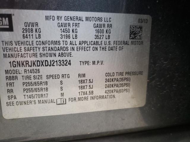 Photo 10 from auction – 2013 CHEVROLET TRAVERSE L with VIN 1GNKRJKDXDJ213324