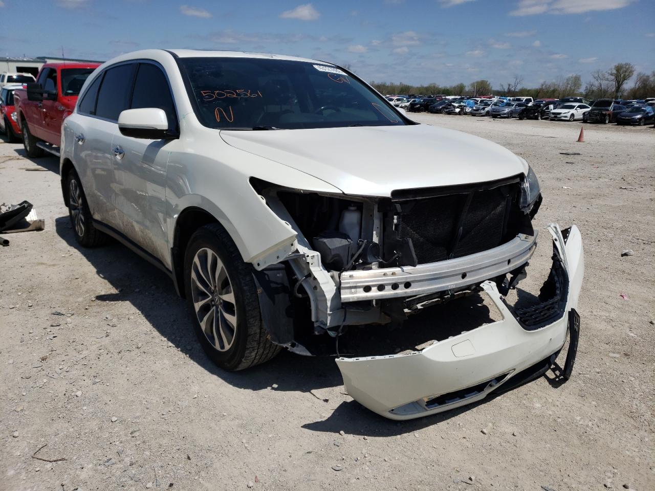 ACURA MDX TECHNO 2014 with VIN 5FRYD4H4XEB502561 - Photo from auction